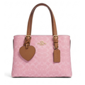 COACH MOLLIE TOTE BAG 25 SIGNATURE WITH HEART CHARM