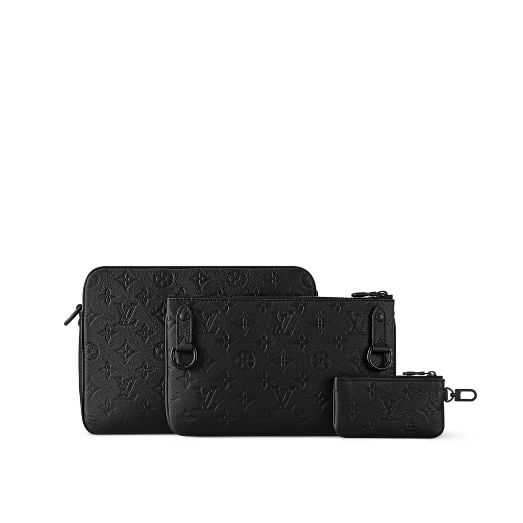 LOIUS VUITTON TRIO MESSANGER BAG MONOGRAM SHADOW BLACK