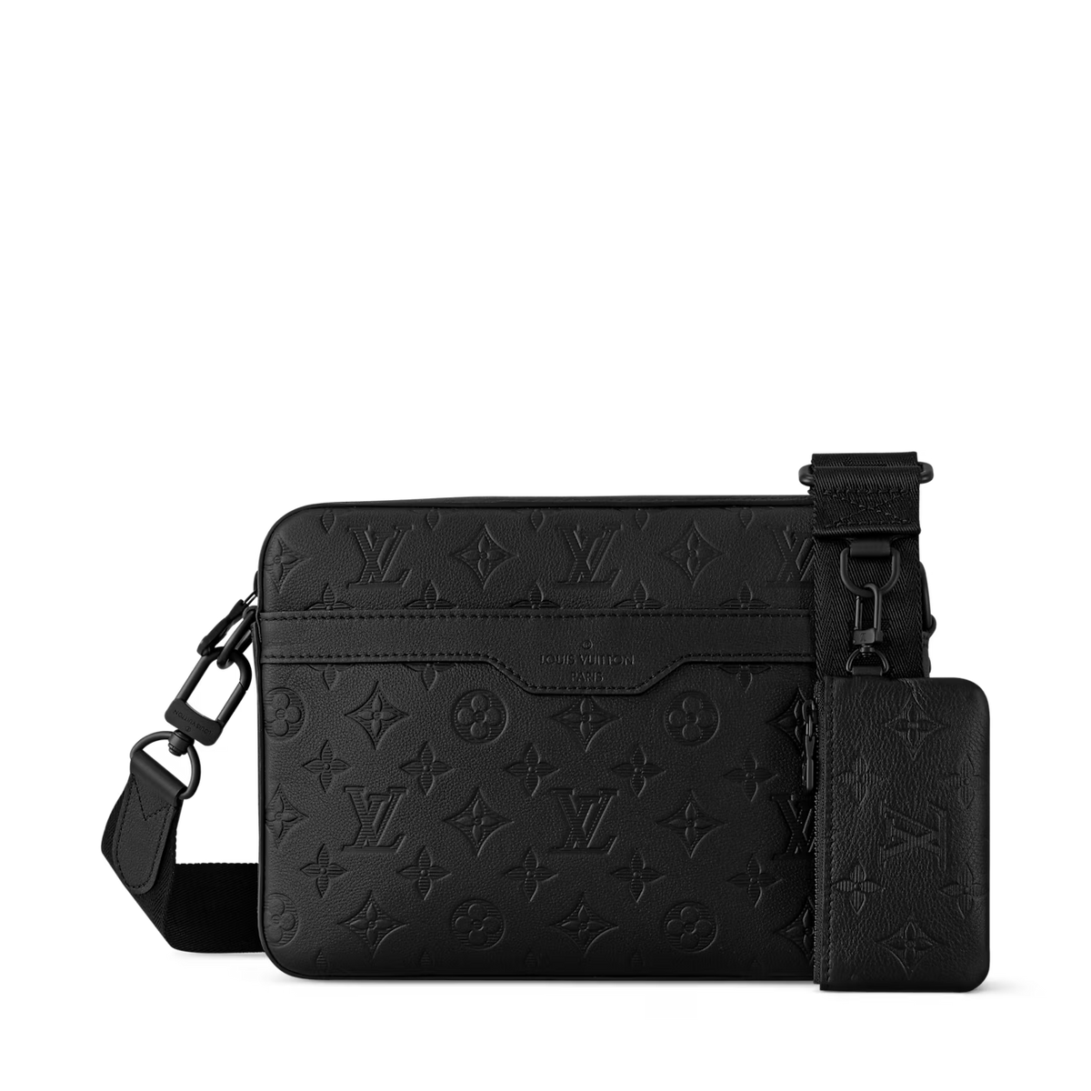 LOIUS VUITTON TRIO MESSANGER BAG MONOGRAM SHADOW BLACK