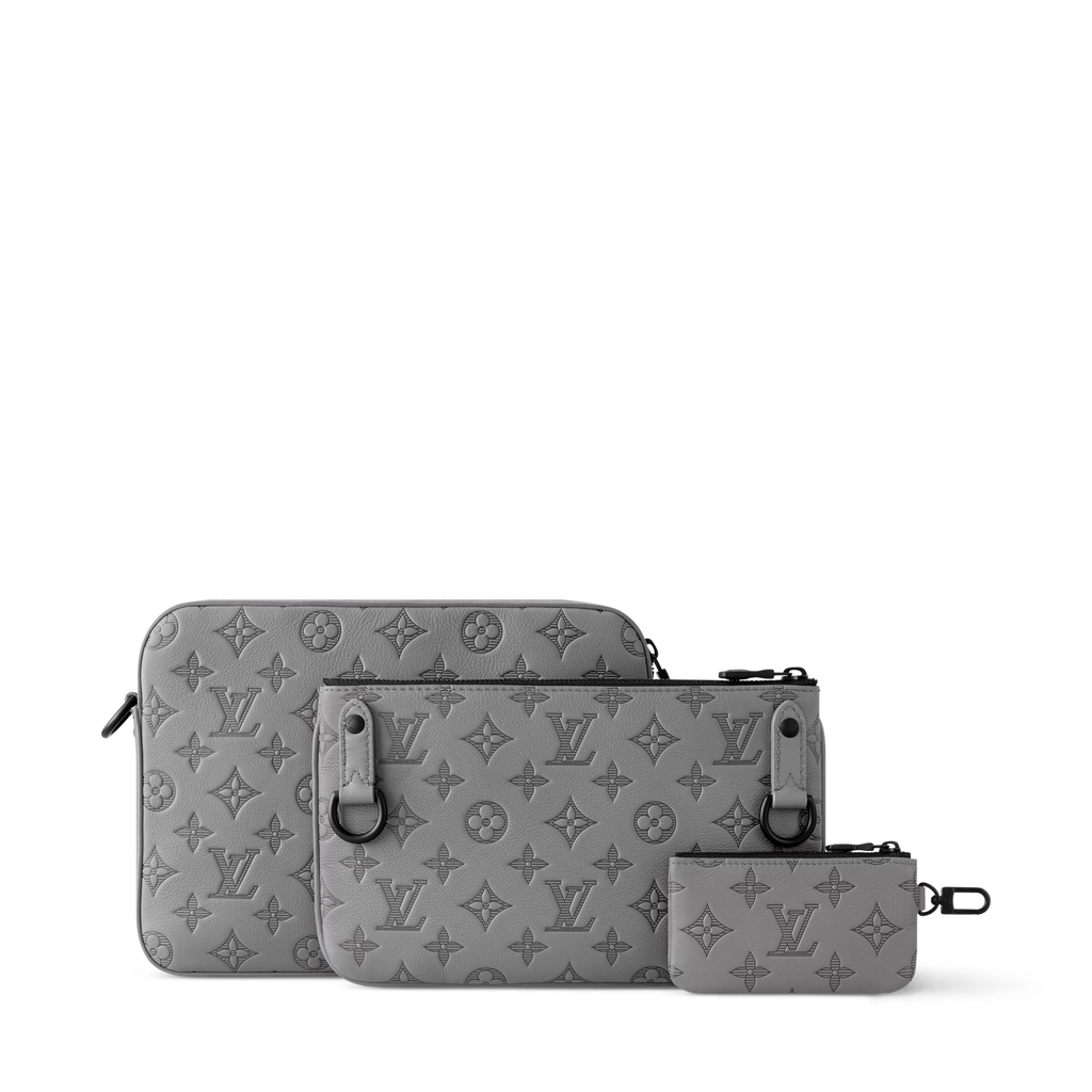 LOUIS VUITTON TRIO MESSANGER BAG MONOGRAM SHADOW LEATHER
